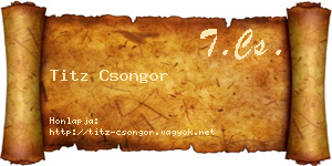 Titz Csongor névjegykártya